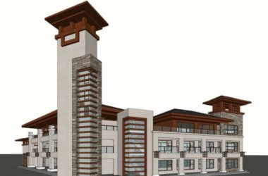 SketchUp Business Model: Designing a Multi-Story Chinese-Style Commercial Club-BIM WORLD