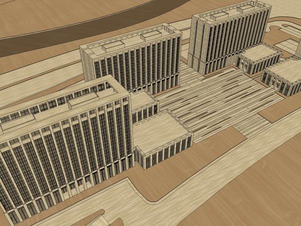 Modern High-Rise Office Building Model in SketchUp
