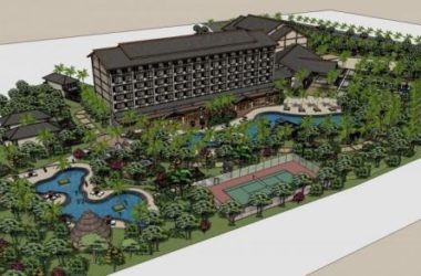 SketchUp Model of a Multi-Story Southeast Asian Style Resort Hotel-BIM WORLD