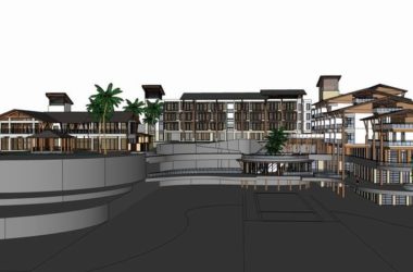 SketchUp Multi-Story Resort Hotel Model in Modern Classical Style-BIM WORLD
