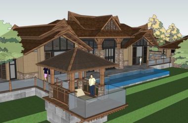 SketchUp Hotel Model: Classical Style Villa Courtyard Design-BIM WORLD