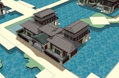 SketchUp Model of a Multi-Story Classical Style Hotel Villa-BIM WORLD