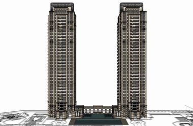 SketchUp Residential Design: High-Rise Building with Clubhouse in Classical Style-BIM WORLD