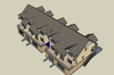 SketchUp Residential Model: Multi-Story Classical Style Clubhouse-BIM WORLD