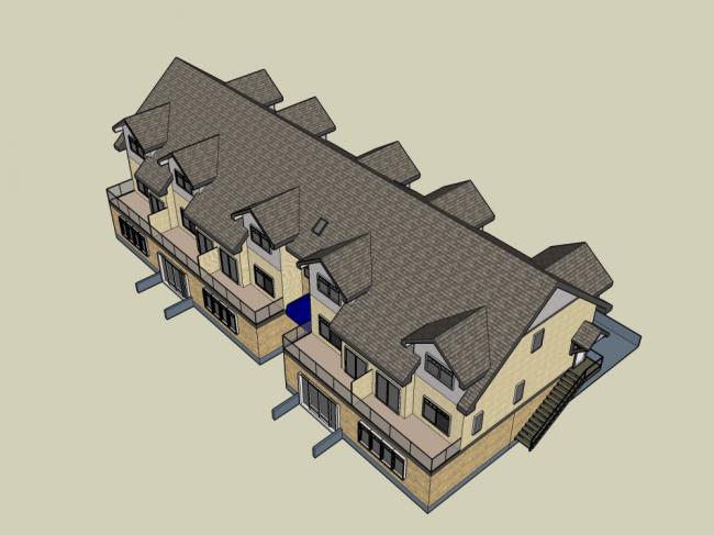 SketchUp Residential Model: Multi-Story Classical Style Clubhouse