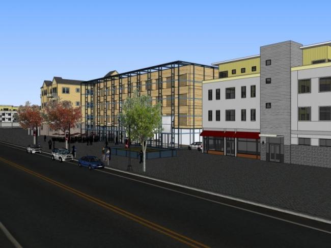 SketchUp Business Model: Modern Multi-Story Commercial Street Design