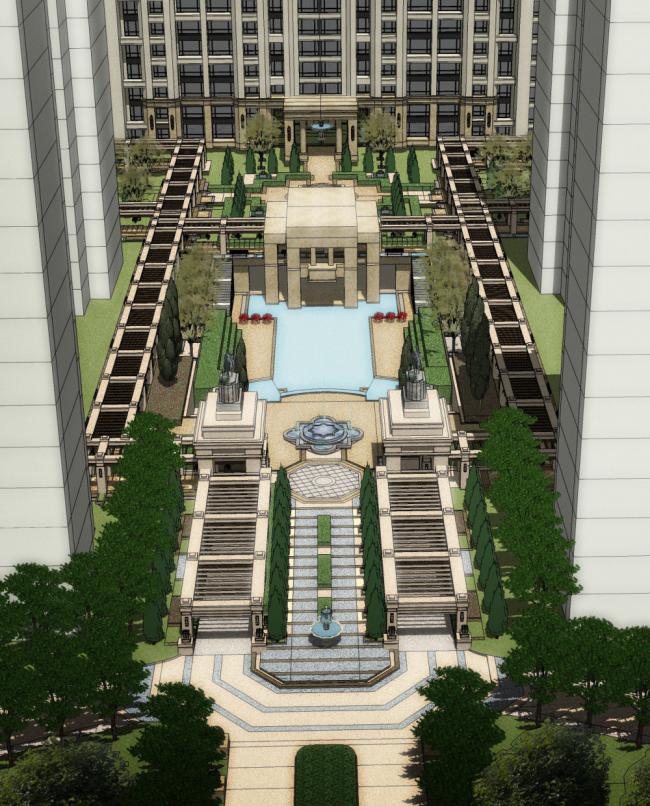 Classical 18-Story High-Rise Residential Building Model in SketchUp