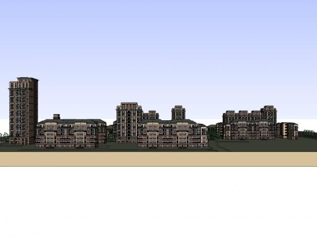SketchUp Residential Model: Classical 18-Story High-Rise Building