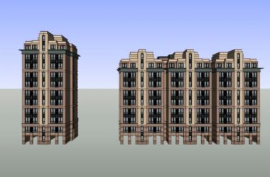 SketchUp Model: 11-Story Classical High-Rise Residential Complex-BIM WORLD