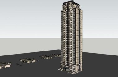 SketchUp Residential Model: 30-Story Classical High-Rise Complex-BIM WORLD