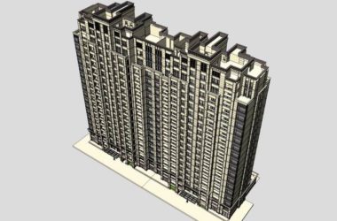 SketchUp Model of an 18-Story Classical High-Rise Residential Building-BIM WORLD