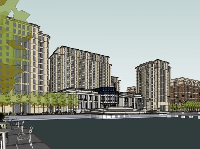 Classical Multi-Story High-Rise Residential Building SketchUp Model