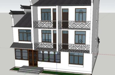 Multi-Story Huizhou-Style Residential Model in SketchUp-BIM WORLD