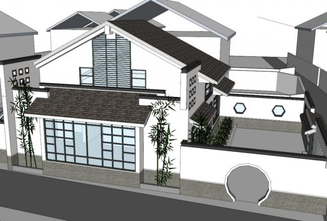 SketchUp Residential Model: Multi-Story Classical Style Home