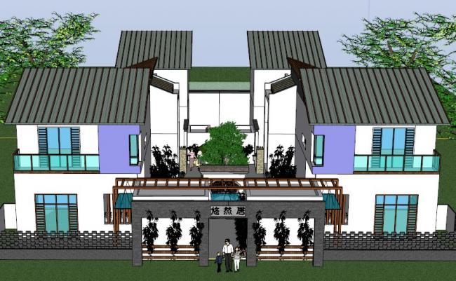 SketchUp Residential Model: Multi-Story Classical Courtyard Home