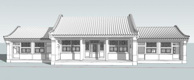 Multi-Storey Northern Round Ridge Roof Residential Model in Chinese Style | SketchUp Design