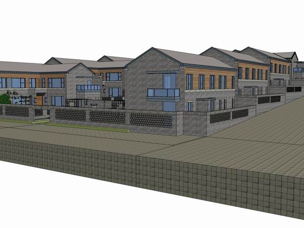 SketchUp Residential Model: Multi-Story Home with Traditional Chinese Courtyard and Classical Design