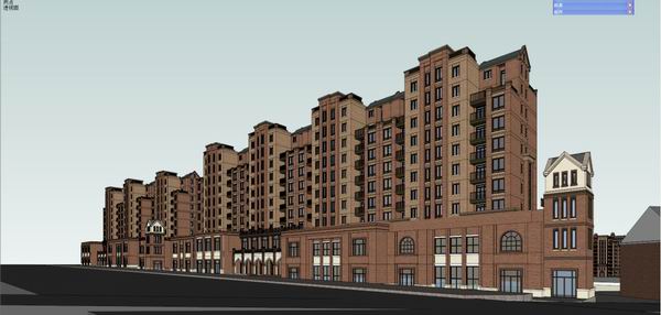 Classical Multi-Story Residential Complex with Clubhouse | SketchUp Model