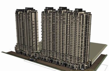 SketchUp Model: Classical High-Rise Residential with Ground Floor Commercial Space-BIM WORLD