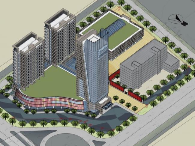 Modern High-Rise Commercial Complex | Detailed SketchUp Model