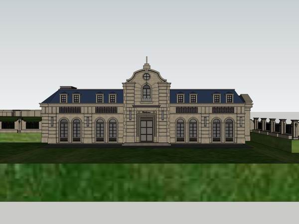 SketchUp Business Model: Multi-Story French Classical Commercial Building