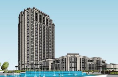 SketchUp Business Model: Designing Classical-Style High-Rise Apartments with Ground Floor Commercial Spaces-BIM WORLD