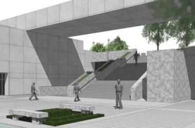 SketchUp Cultural Model: Multi-Story Exhibition Hall with Modern Square Landscape Design-BIM WORLD