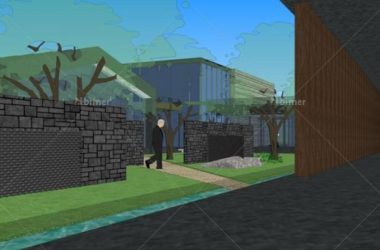 SketchUp Cultural Model: Modern-Style Exhibition Hall Architecture-BIM WORLD