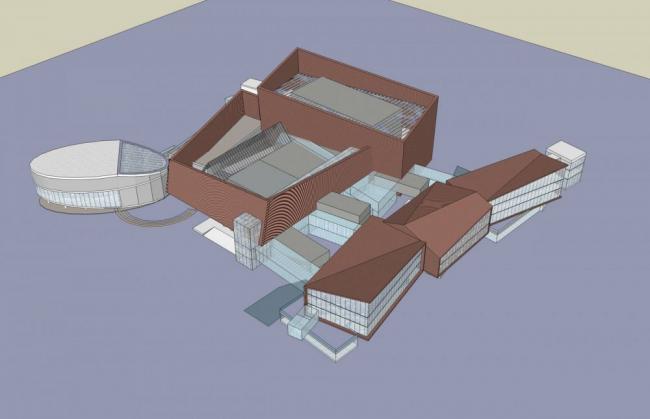 SketchUp Cultural Model: Modern Multi-Story Grand Theater and Cinema Architecture