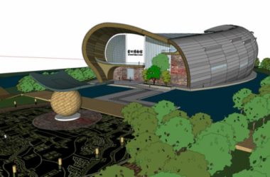 SketchUp Cultural Model of Putian Museum: Modern Architectural Design-BIM WORLD