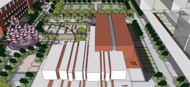 Modern Multi-Story High School Campus Design in SketchUp