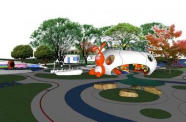 Modern Children's Playground Design in SketchUp | Park Landscape Model-BIM WORLD