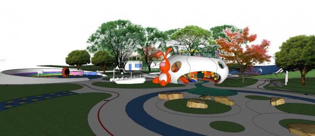 Modern Children's Playground Design in SketchUp | Park Landscape Model