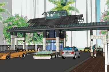 SketchUp Landscape Design: Chinese-Style Entrance with Security Pavilion and Single-Story Layout-BIM WORLD