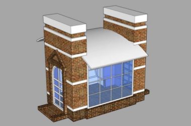 SketchUp Model: Security Pavilion, Guard Room, and Gatehouse Components-BIM WORLD