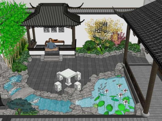 SketchUp Model of Traditional Chinese Multi-Story Courtyard Architecture