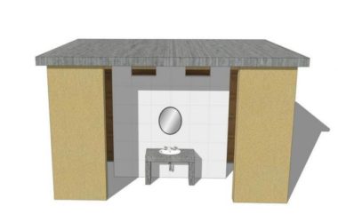 Modern Park Toilet Design | SketchUp Model Preview-BIM WORLD