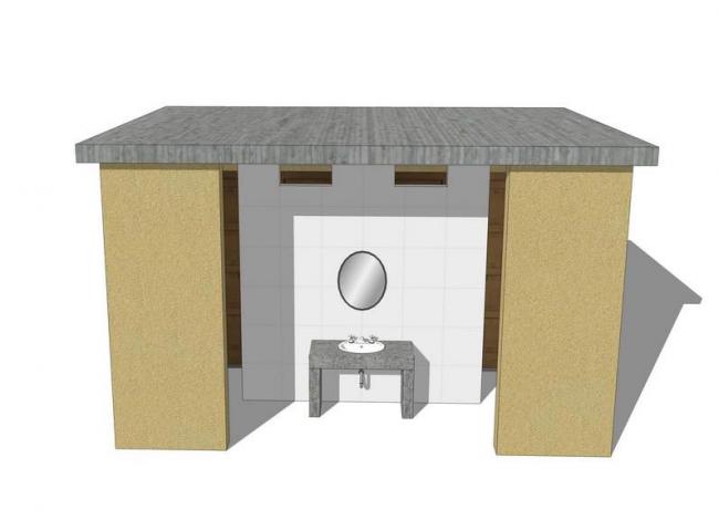 Modern Park Toilet Design | SketchUp Model Preview