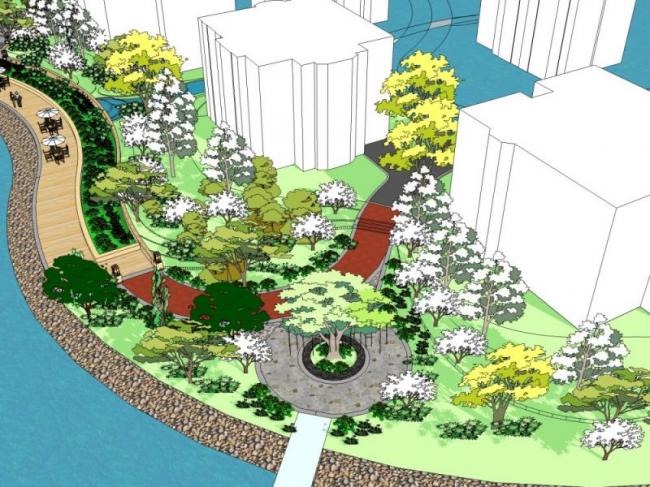Modern Waterfront Landscape Design | SketchUp 3D Model Showcase