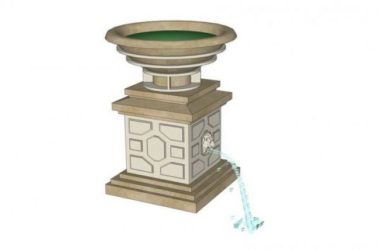 SketchUp Material Model: European Floral Bowl Landscape Sculpture Component-BIM WORLD