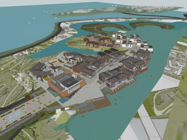 SketchUp Business Model: Multi-Story Commercial Street in Modern Chinese Style