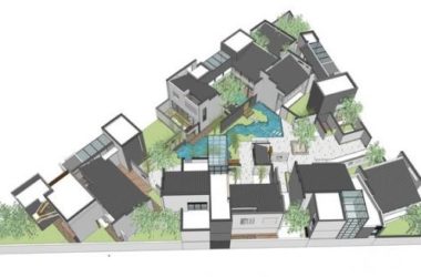SketchUp Villa Model: Chinese-Style Residential Cluster with Courtyard and Water Views-BIM WORLD