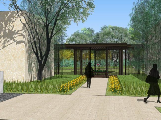 SketchUp Business Model: Chinese-Style Sales Office in Commercial Architecture