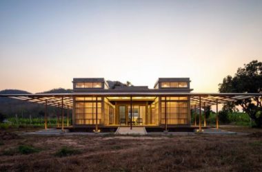 BIM Architecture: A Street Lamp Illuminates the Quiet Night at Kaeng Krachan Library by Junsekino Architects-BIM WORLD