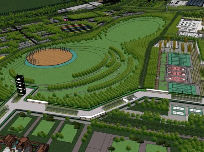 Modern Courtyard Garden and Park Landscape SketchUp Model