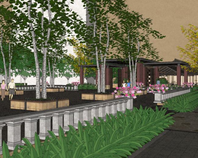 SketchUp Landscape Model: Modern Residential and Demonstration Area for Vanke