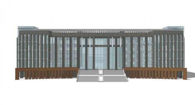 Modern Government Office Building Model in SketchUp