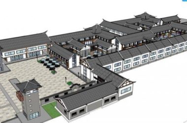SketchUp Business Model: Commercial Street Inspired by New Chinese Style-BIM WORLD
