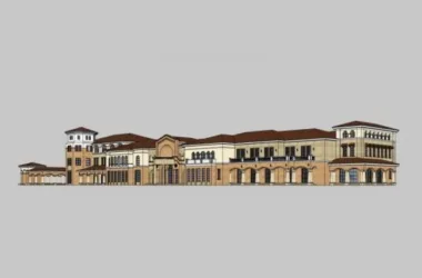 SketchUp Business Model: Multi-Story Classical Style Commercial Street-BIM WORLD