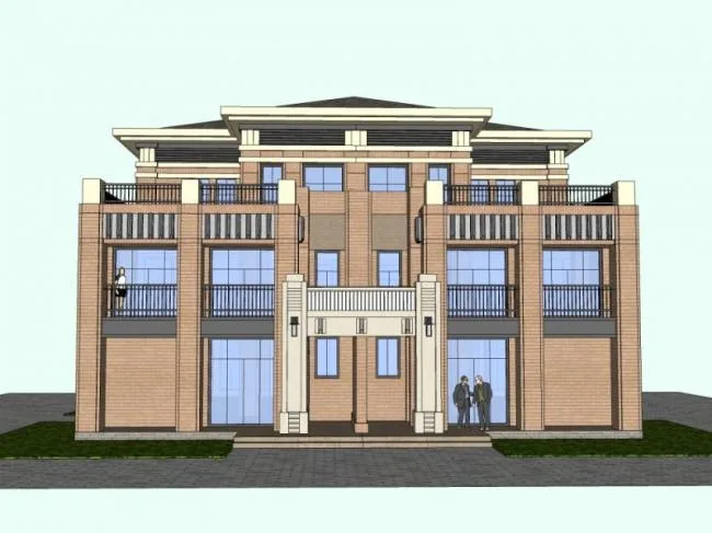 Modern Twin Villa Design | SketchUp Model